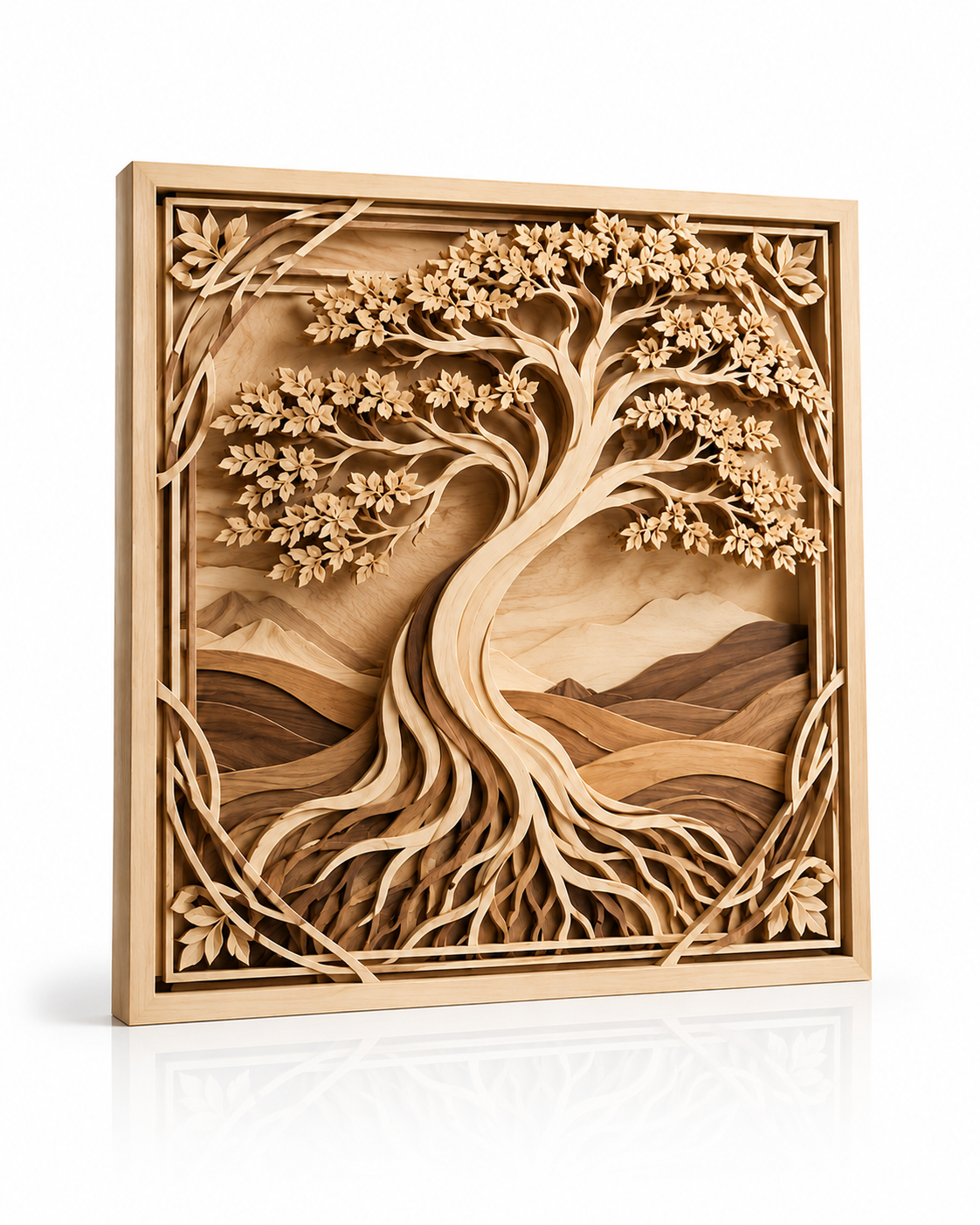 Layered wood art cut with HT-R1 6090 CNC router