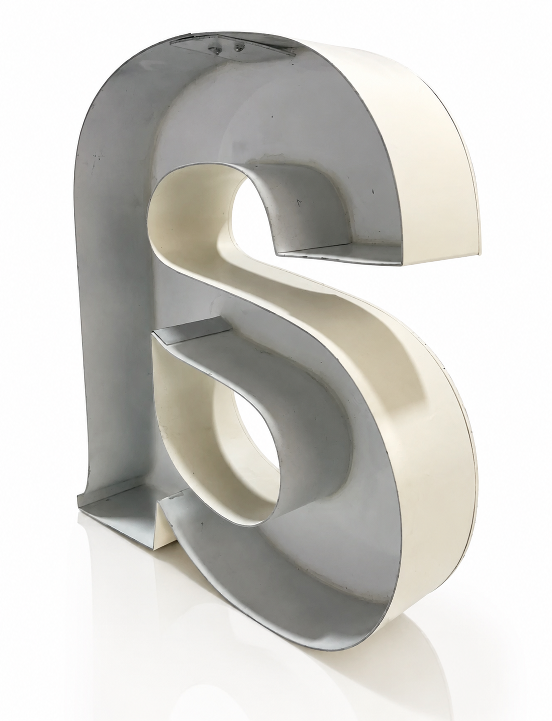 White wide-profile channel-letter return bent with HT-S1
