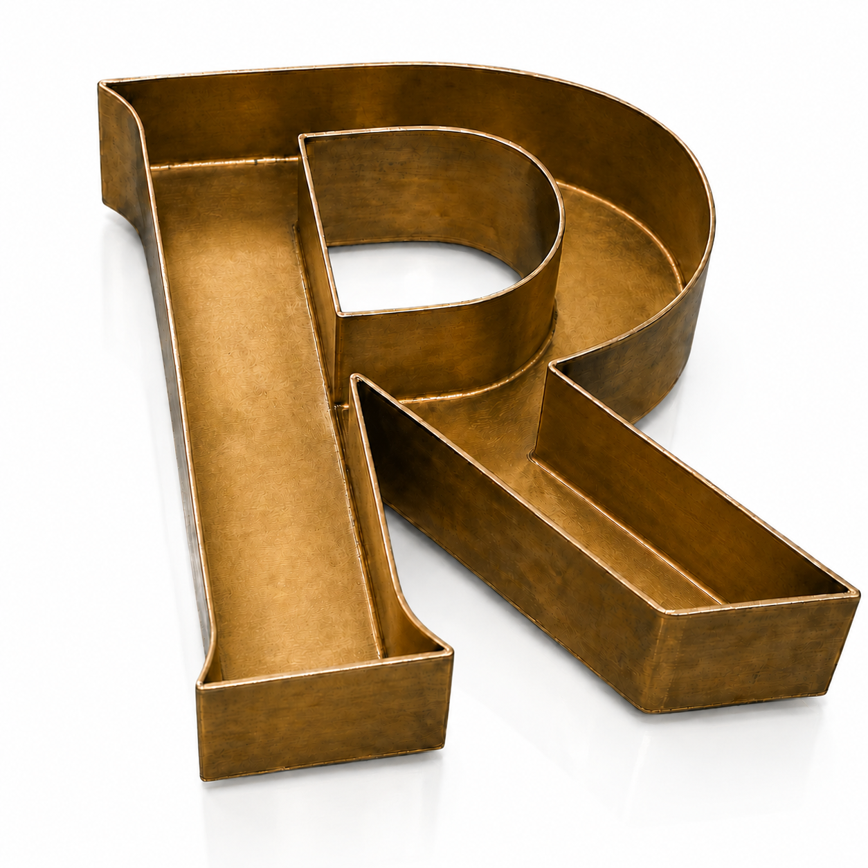 Brass letter internal weld made with HT-FWT 1500W