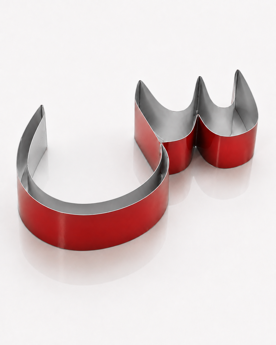 Red aluminum channel letter returns formed with HT1