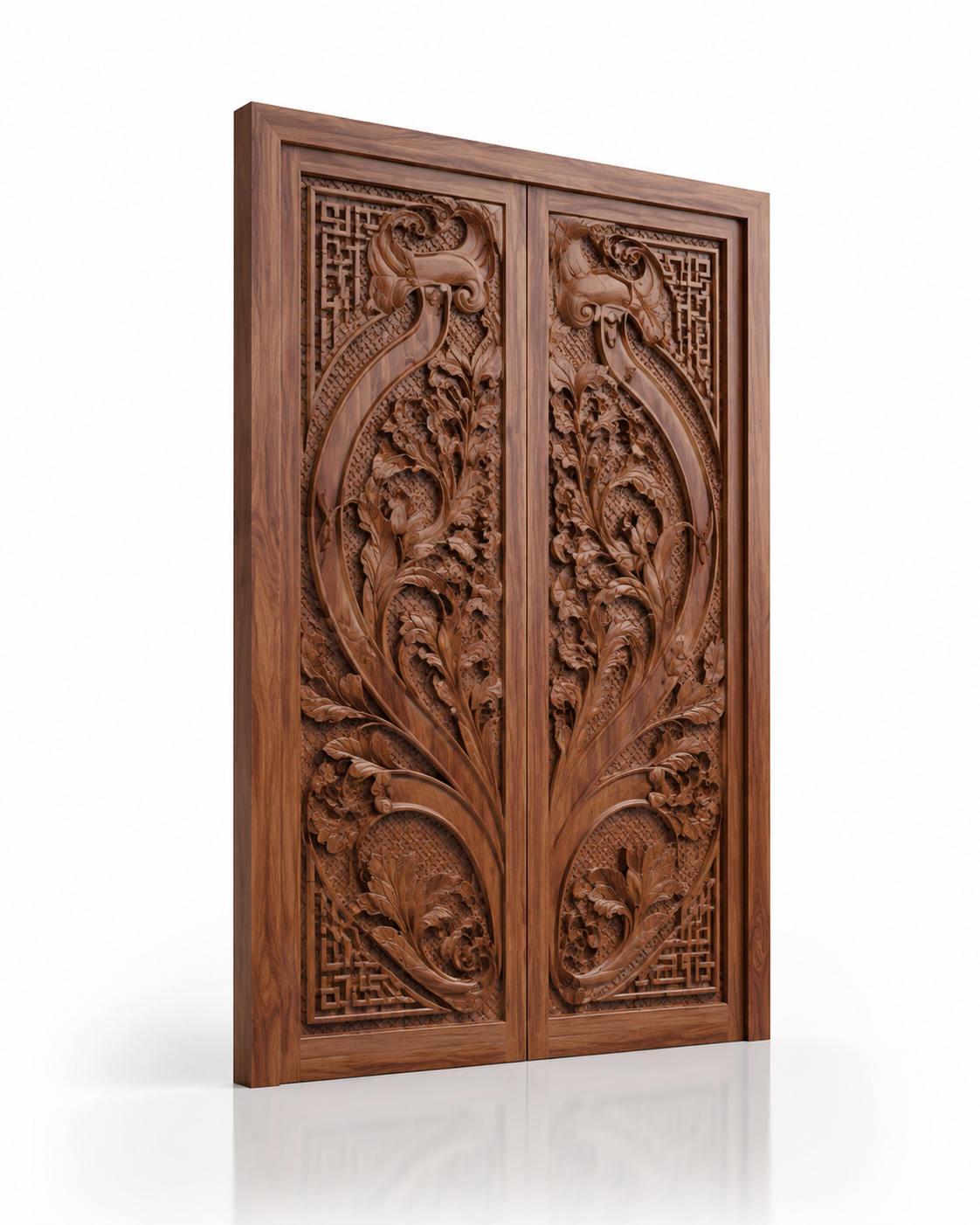 Carved wood door made with HT R3 E CNC Router