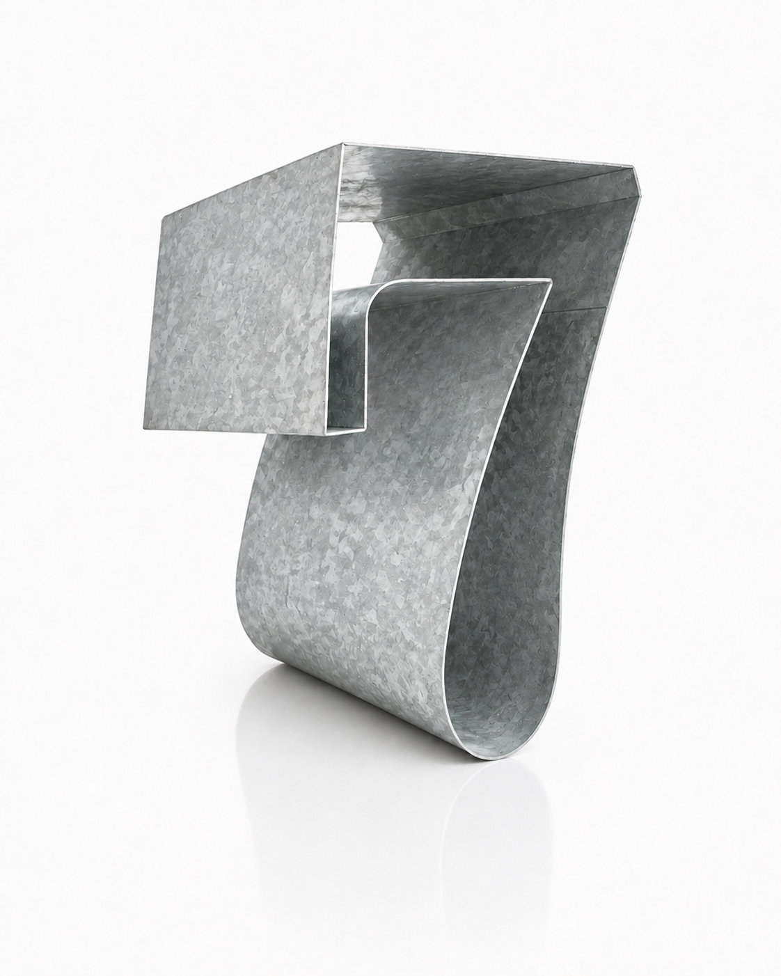 Galvanized metal channel-letter number made with HT3