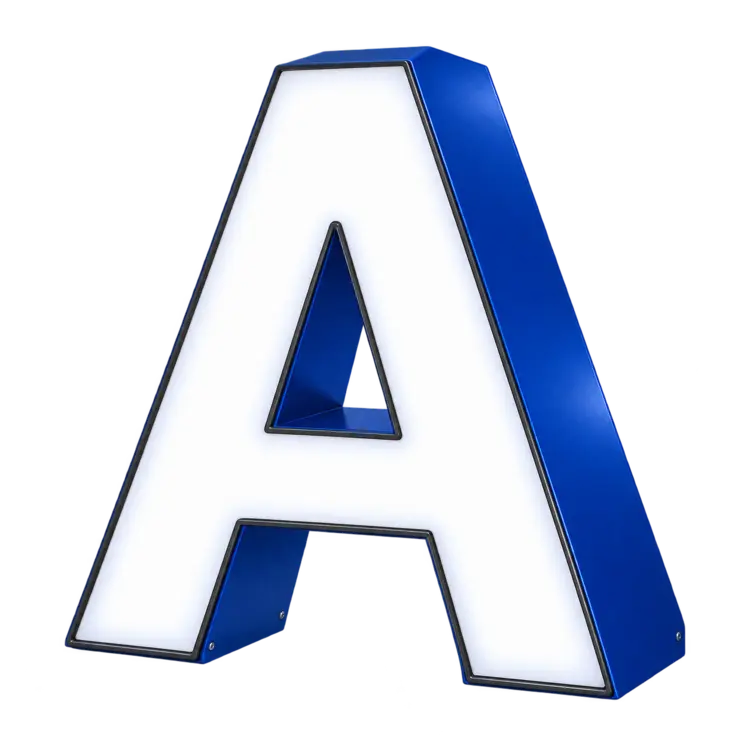Front-lit channel letter with illuminated acrylic face